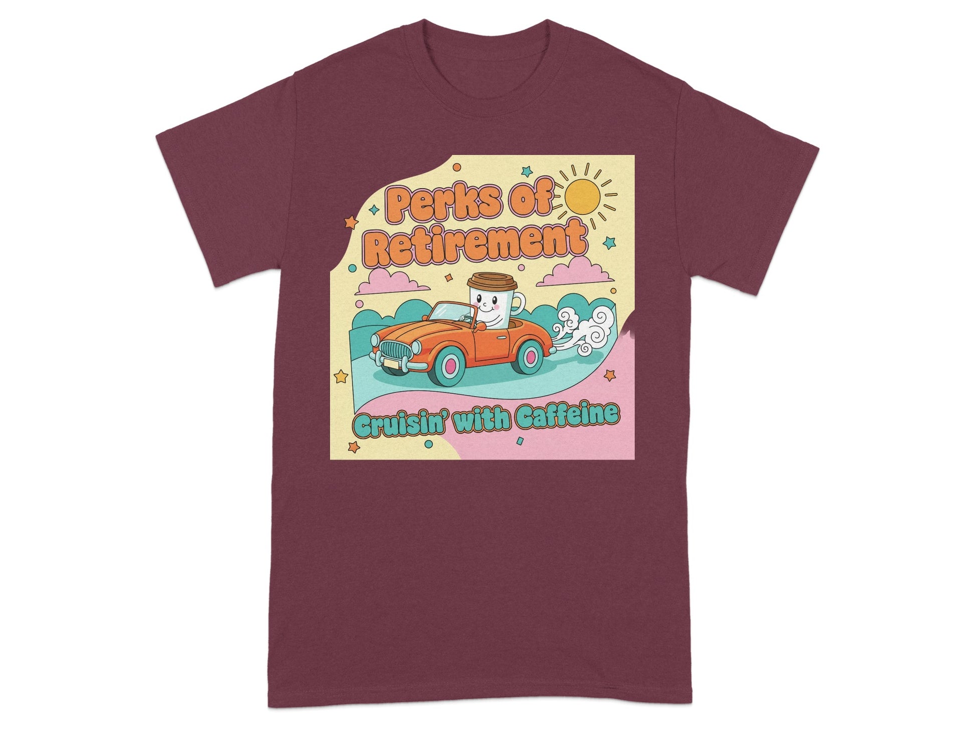 Perks of Retirement Cruisin with Caffeine T-shirt
