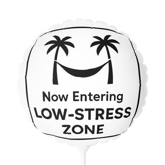 Now Entering Low Stress Zone Palm Hammock Graphic Mylar Ballon - Retiree Gifts Retirement Party