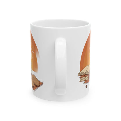 Cozy Coffee and Reading Illustrated Mug