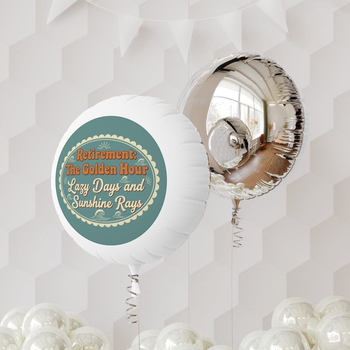 Retirement The Golden Hour Lazy Days and Sunshine Rays | Retirement Gift | 11in or 22in Mylar Ballon - Retiree Gifts Retirement Party