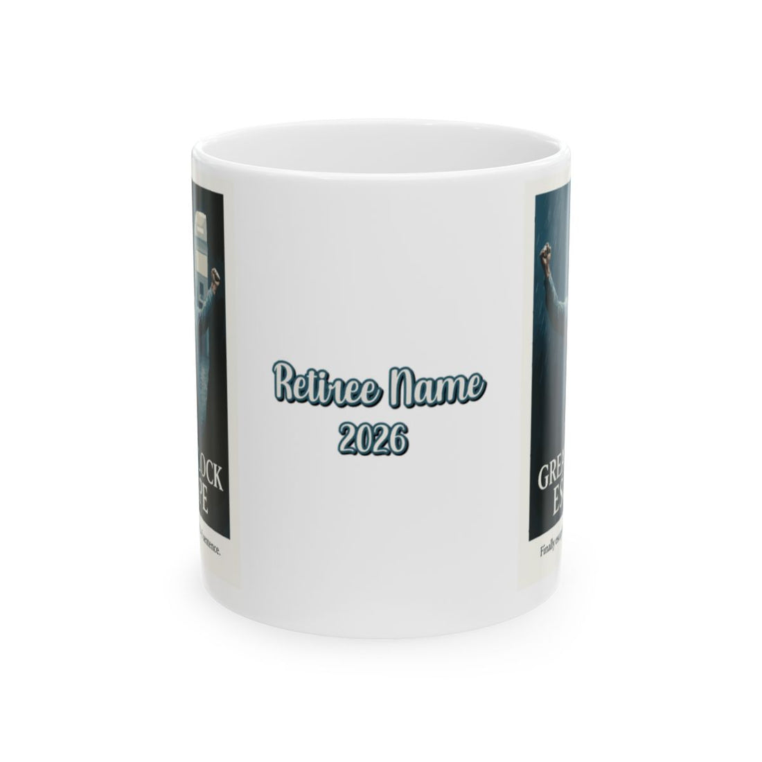 The Great Clock Escape Finally Escaped the 9 to 5 Sentence | For the Newly Retired | Celebrate Freedom Personalized Microwavable Ceramic Mugs 11oz 15oz 20o - Retiree Gifts Retirement Party