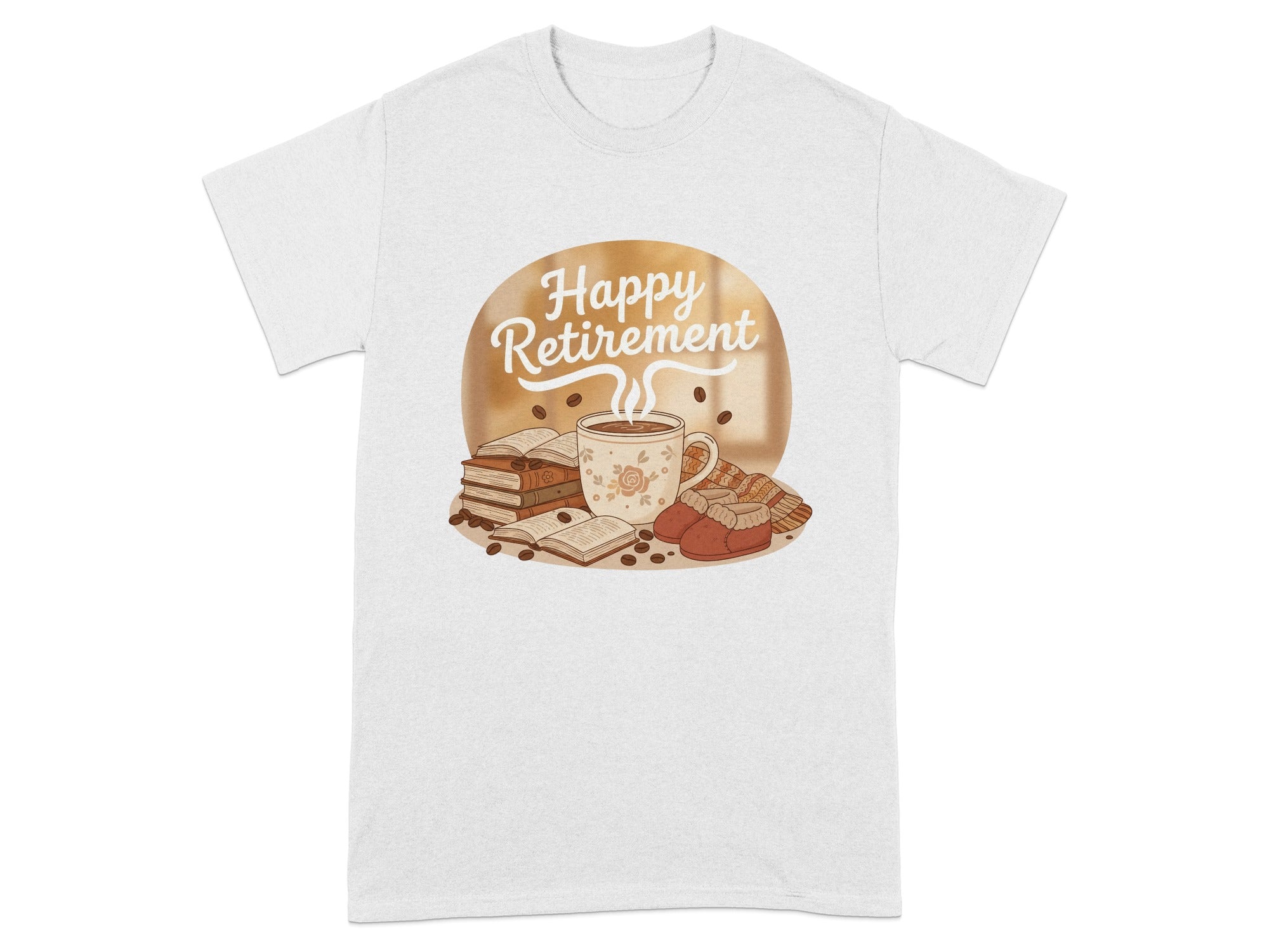 Happy Retirement Coffee and Books Design T-Shirt