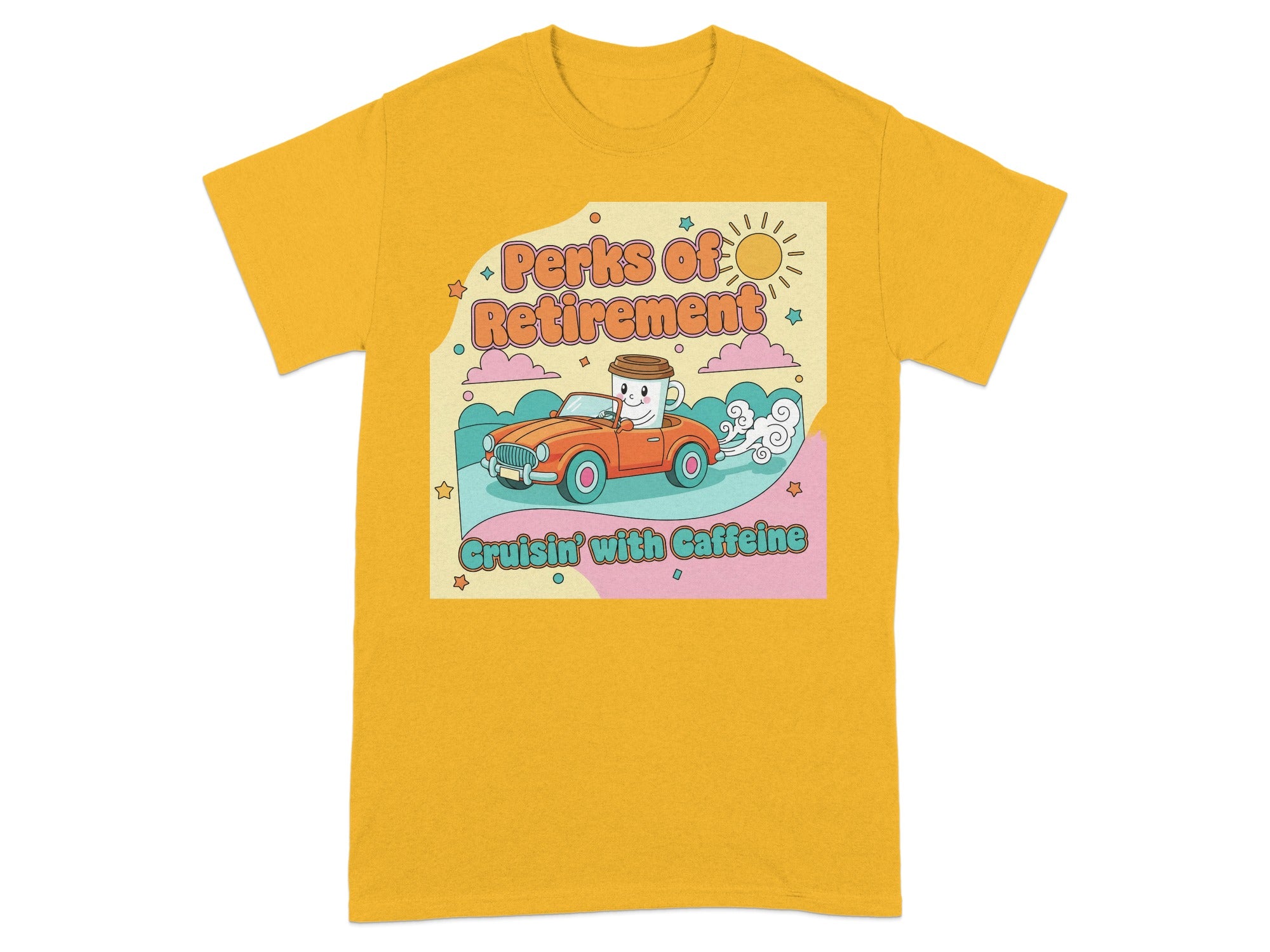 Perks of Retirement Cruisin' with Caffeine T-Shirt