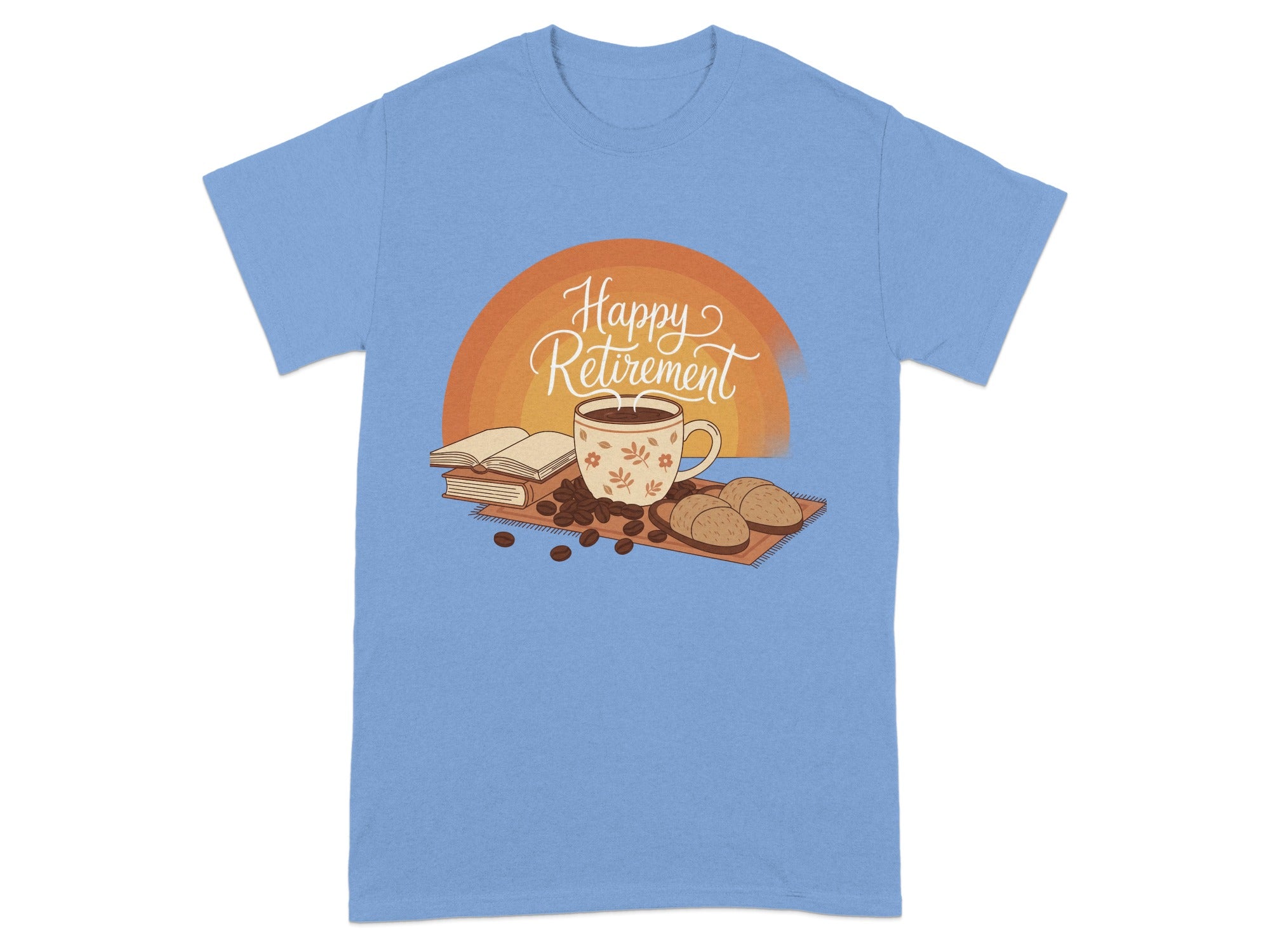 Happy Retirement Coffee and Books Design T-Shirt