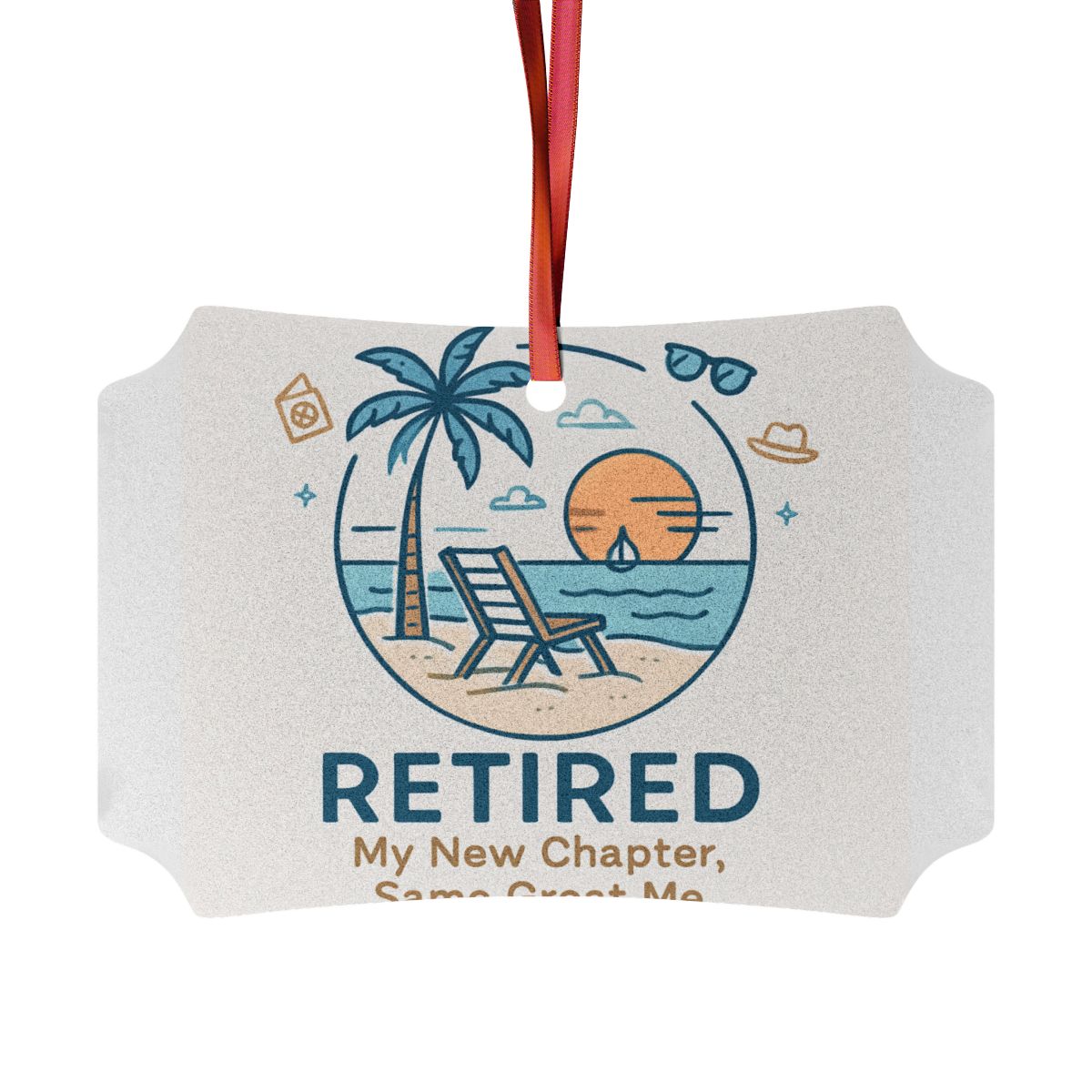 RETIRED My New Chapter Same Great Me Ornaments - Retiree Gifts Retirement Party