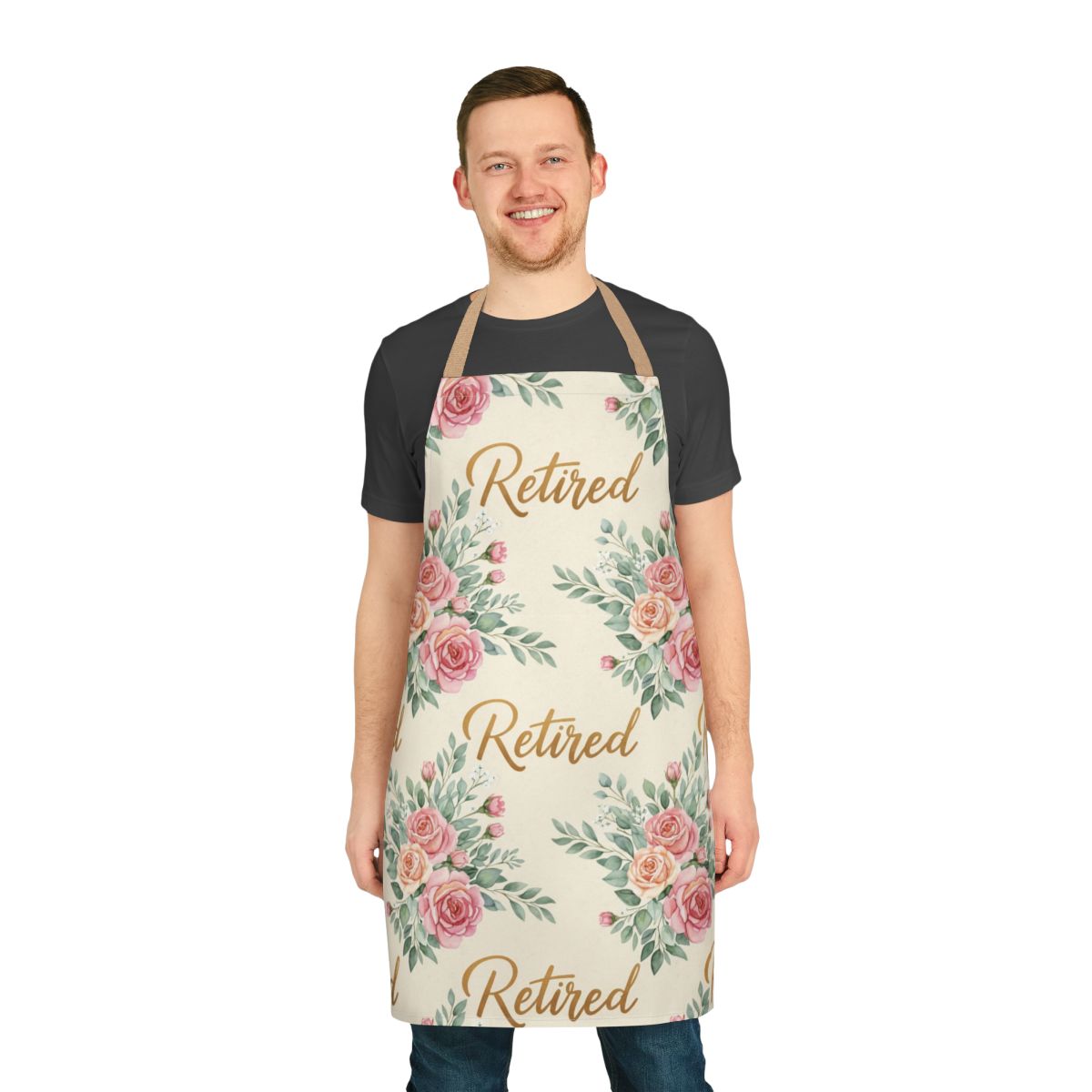 Retired Floral Design Apron with Elegant Roses