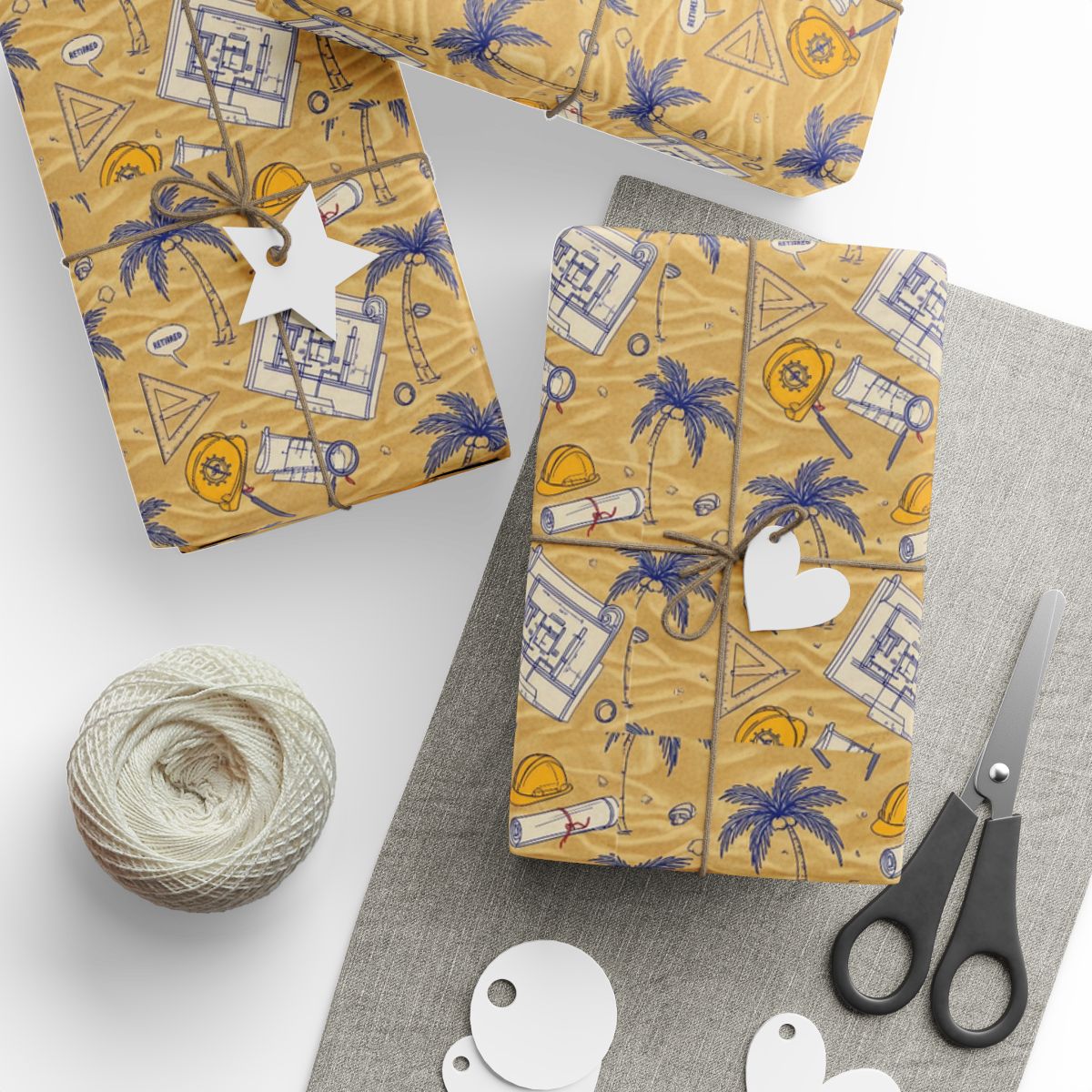 Retirement Gift – “Tropical Beach Themed Wrapping Paper” - Retiree Gifts Retirement Party