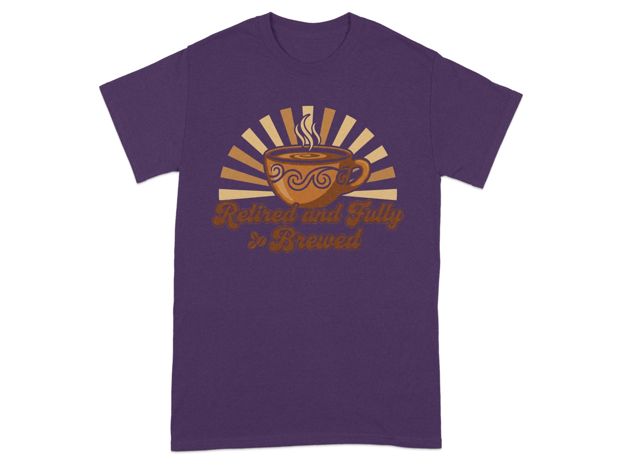 Retired and Fully Brewed Coffee Graphic T-Shirt