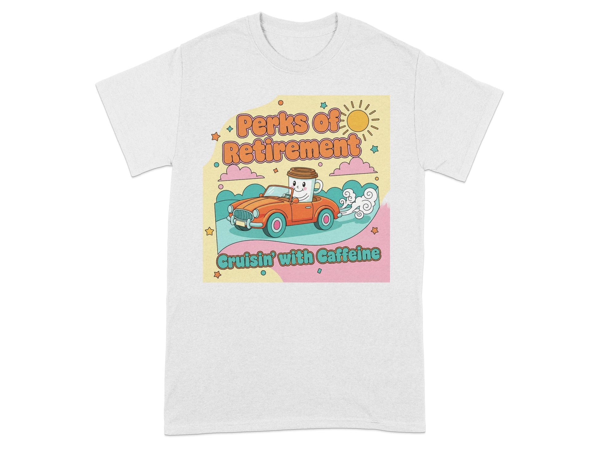Perks of Retirement Cruisin with Caffeine t-shirt