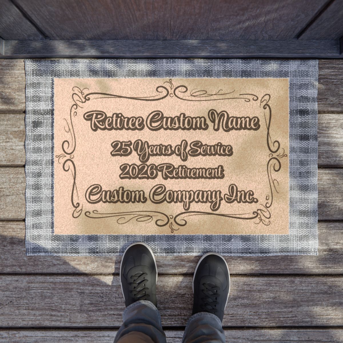 Retiree Custom Name 25 Years of Service 2026 Retirement Mat