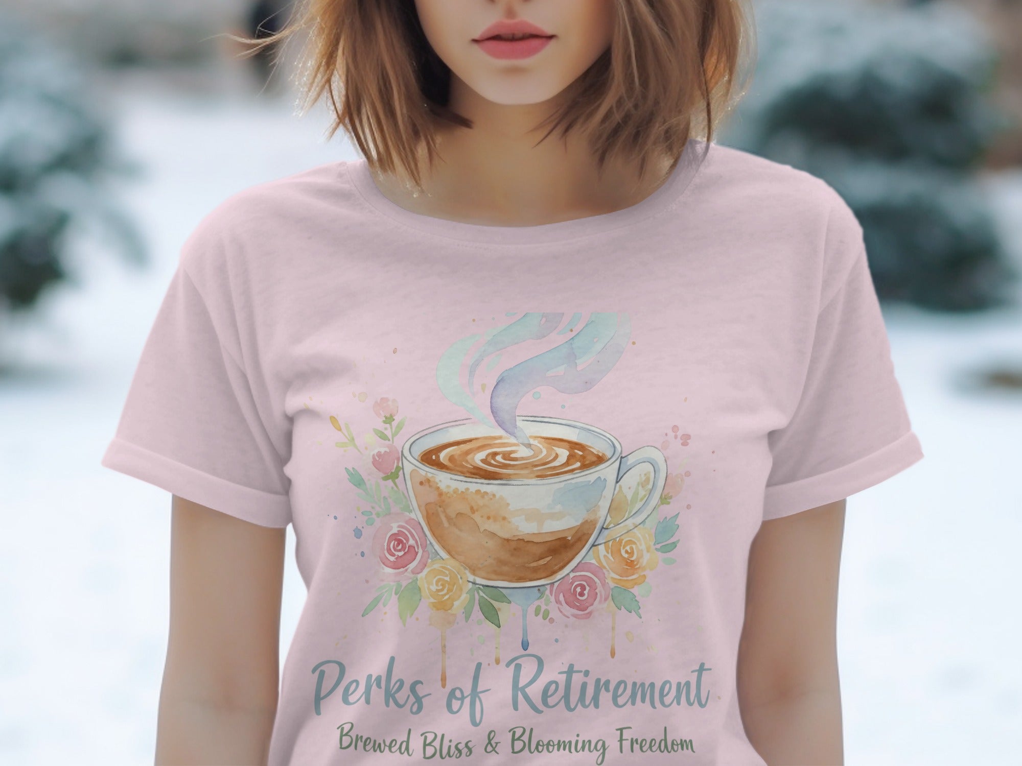 Perks of Retirement Brewed Bliss Blooming Freedom Shirt