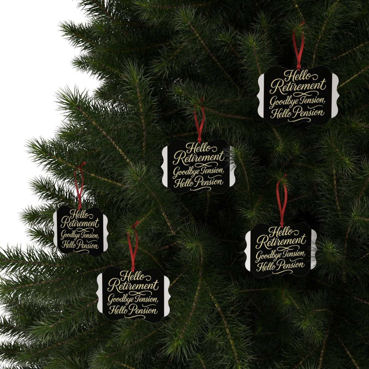 Hello Retirement Goodbye Tension Hello Pension Ornaments - Retiree Gifts Retirement Party