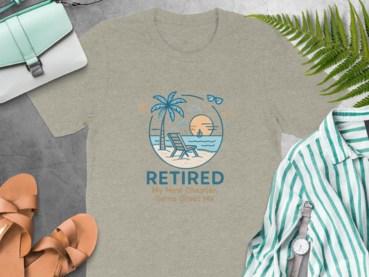 Retired My New Chapter Same Great Me | Retirement Gift | Soft Color Bella T-Shirts - Retiree Gifts Retirement Party
