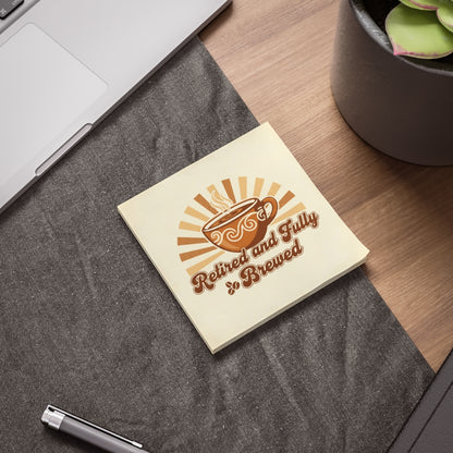 Retired and Fully Brewed Funny Desk Decor Sticker