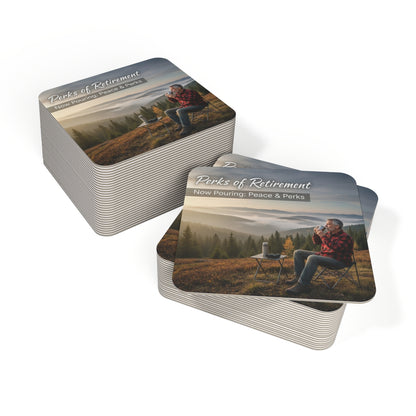 Perks of Retirement Scenic Square Coaster Set