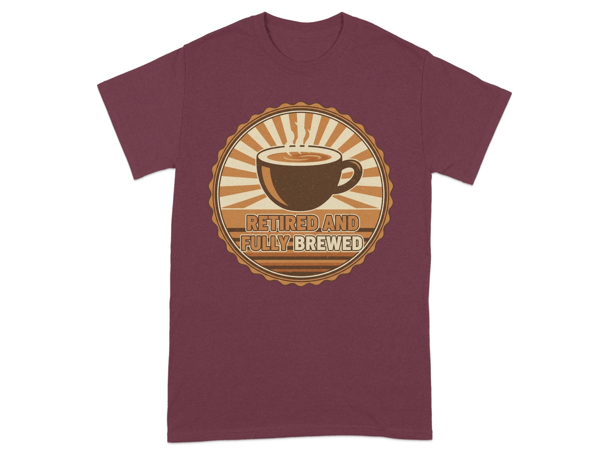 Retired and Fully Brewed Fun Coffee Themed T-shirt