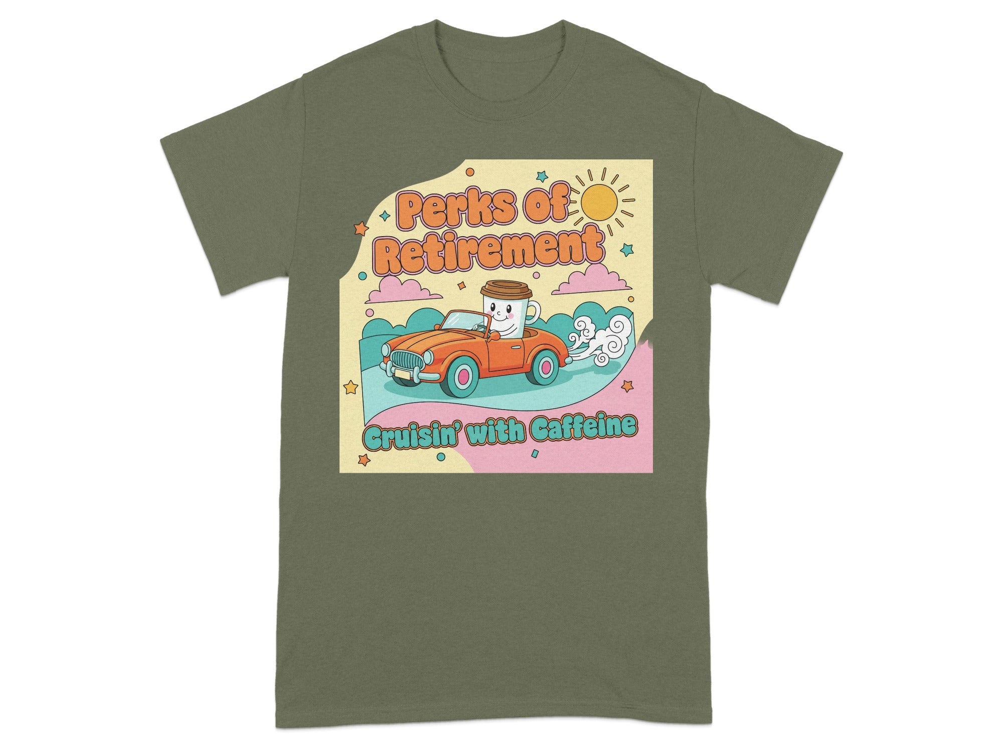 Perks of Retirement Cruisin with Caffeine Shirt