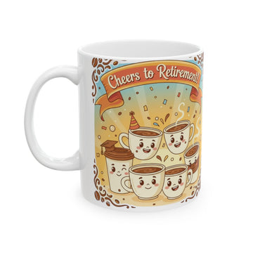 Cheers to Retirement! Mug with Cute Cartoon Design