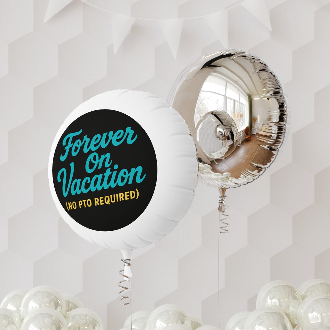 Forever on Vacation No PTO Required | Retirement Balloons | A Retirement Gift Idea Mylar Ballons 11in or 22in - Retiree Gifts Retirement Party