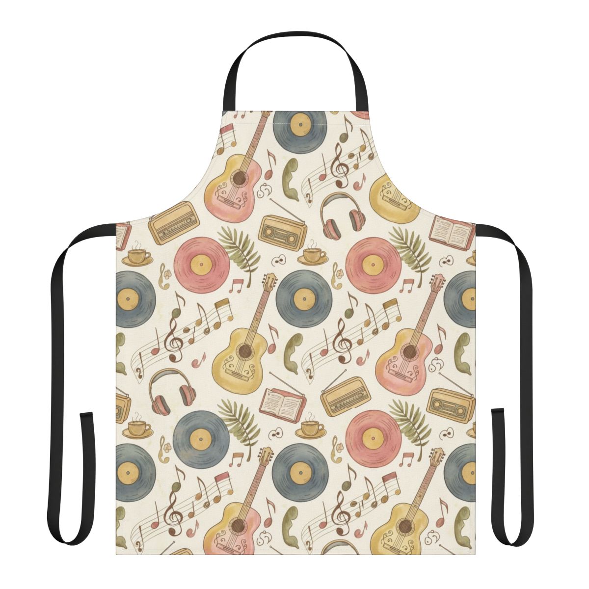 Retro Musical Instruments and Notes Apron Product