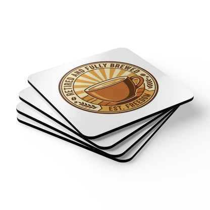Retired and Fully Brewed Coffee Design Coaster Set