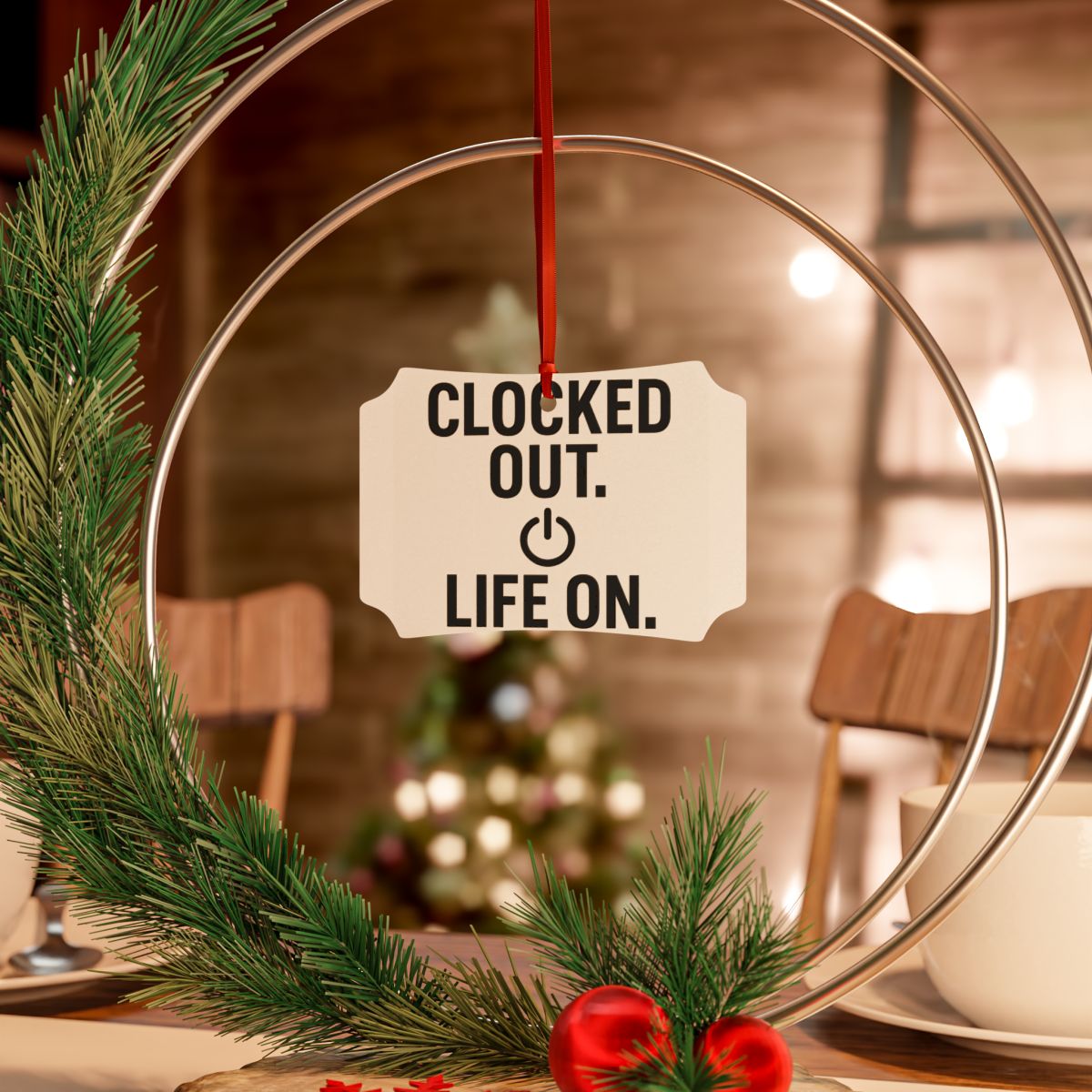 CLOCKED OUT. LIFE ON. | Embrace Retirement With Unique Ornaments - Retiree Gifts Retirement Party