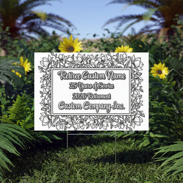 Personalized Retirement Yard Sign Custom Product