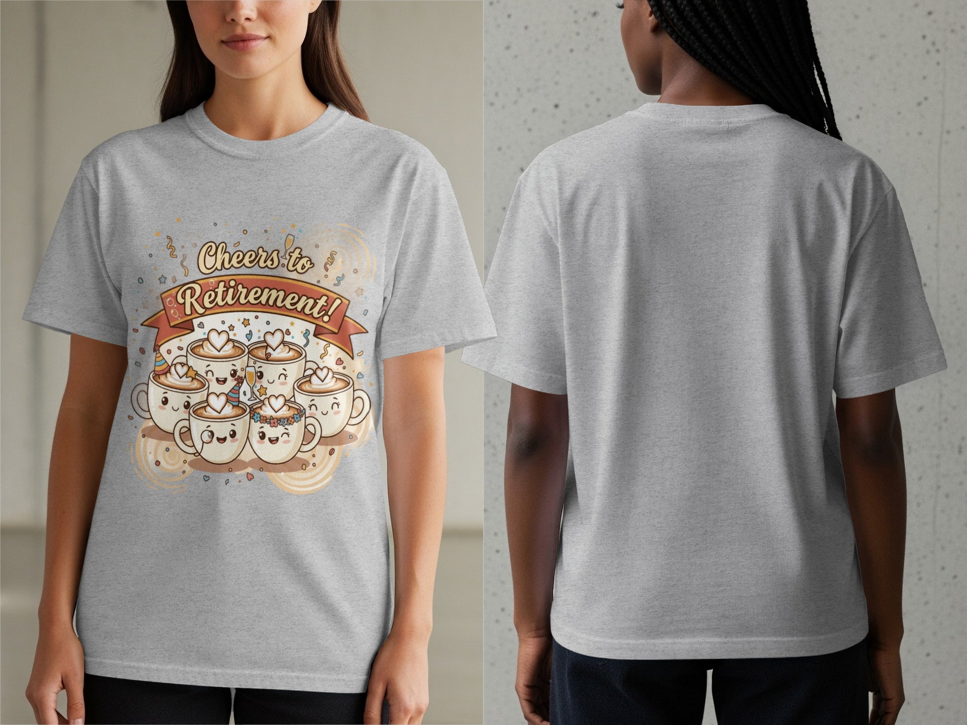 Cheers to Retirement Coffee Cups Graphic T-shirt