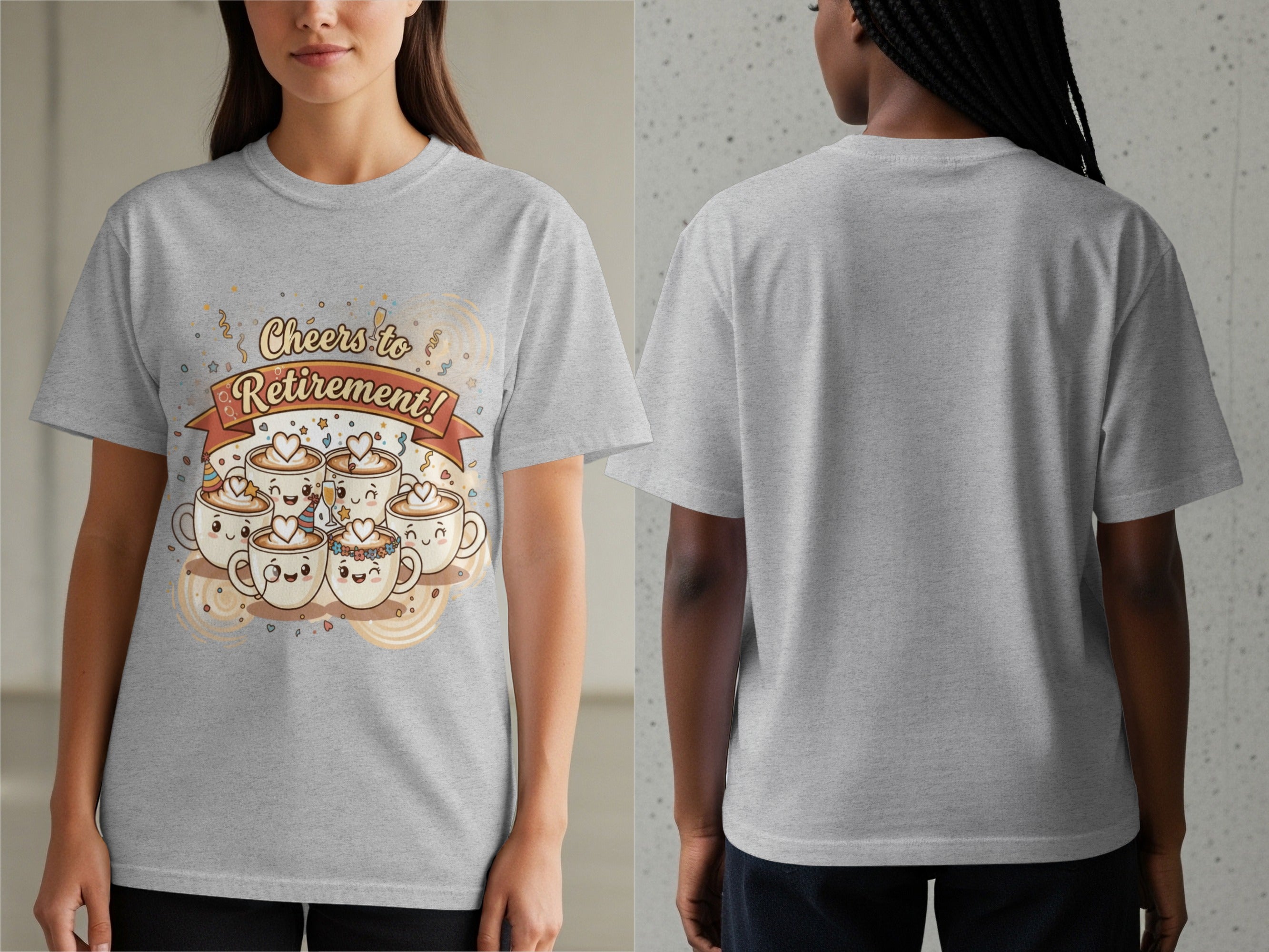 Cheers to Retirement Coffee Cups Graphic T-shirt