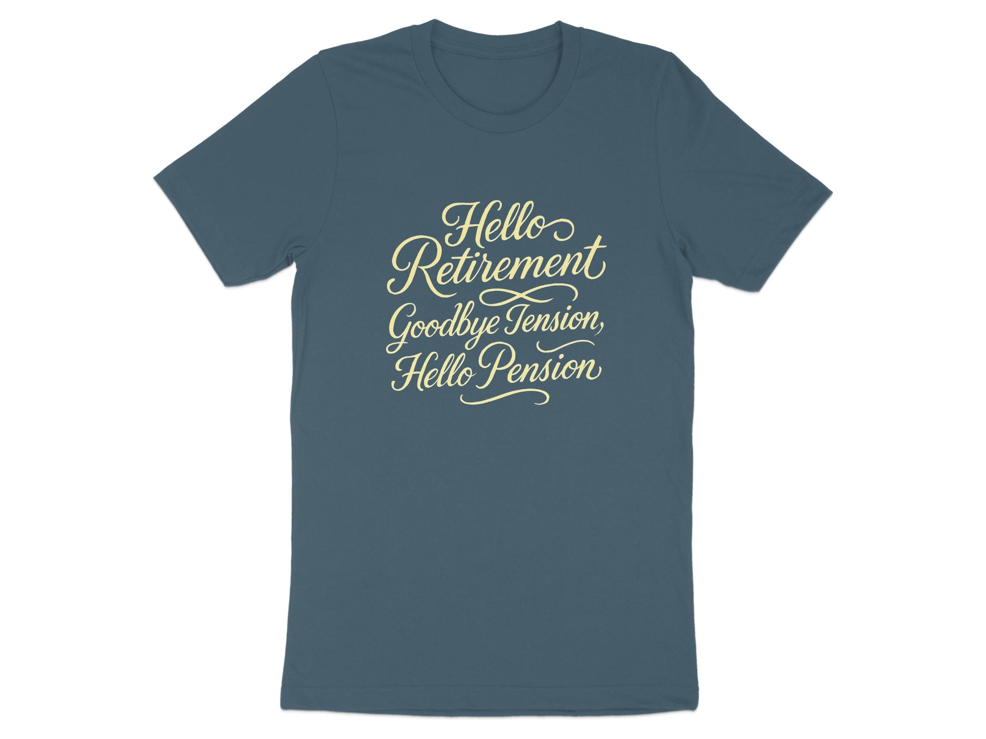 Hello Retirement Goodbye Tension Hello Pension | Dark Heaterh Color Bella T-Shirts - Retiree Gifts Retirement Party