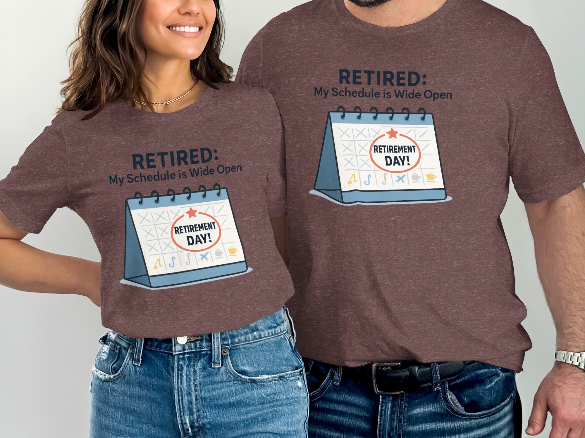RETIRED: My Schedule is Wide Open | Dark Heaterh Color Bella T-Shirts - Retiree Gifts Retirement Party