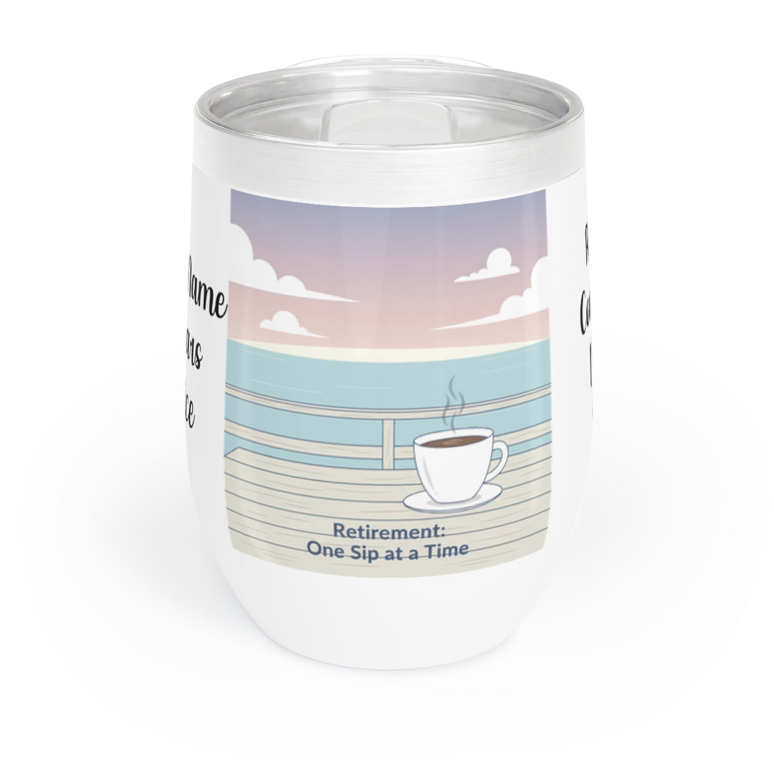 Ocean View Retirement Mug with Coffee Design