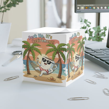 Perk Up It's Retirement Decorative Cube for Desk Decoration