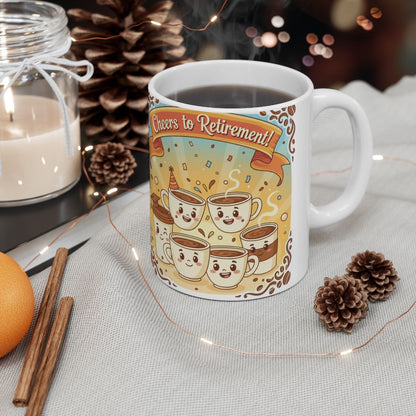 Cheerful Coffee Mugs Retirement Celebration Mug