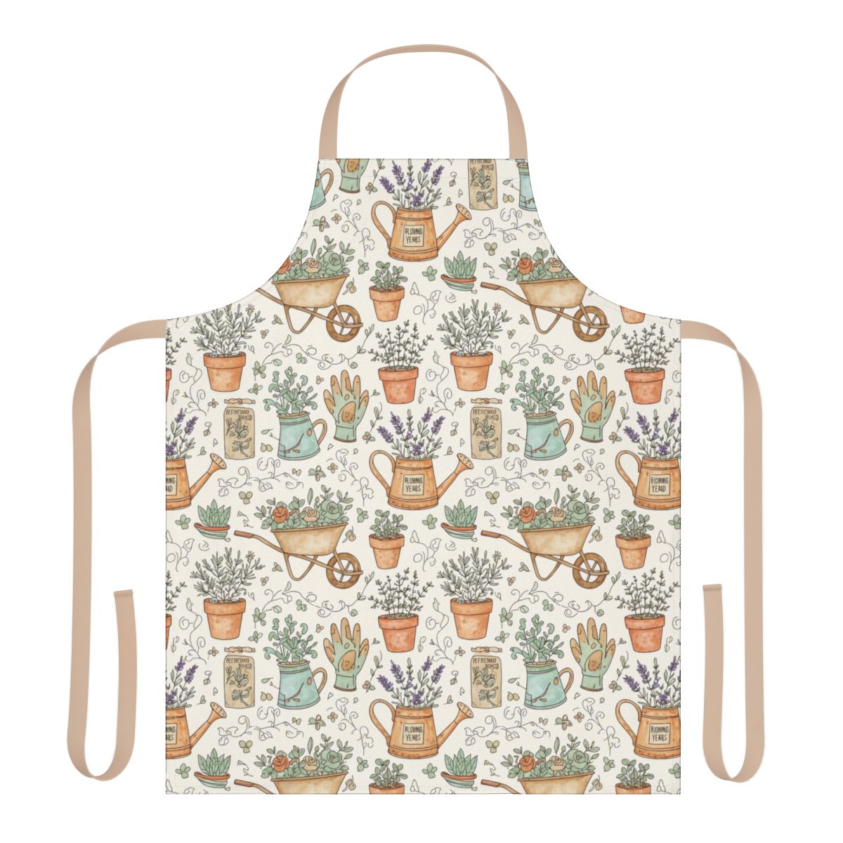 Garden Tools Herbs and Pots Patterned Apron