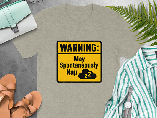 Warning May Spontaneously Nap Funny | A Caution | Retirement Personalized Soft Color Bella T-Shirts - Retiree Gifts Retirement Party