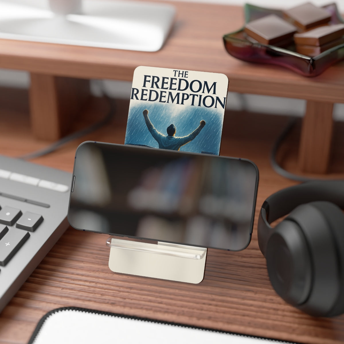 The Freedom Redemption Freedom Finally Called Back | Personalized Mobile Phone Display Stand - Retiree Gifts Retirement Party