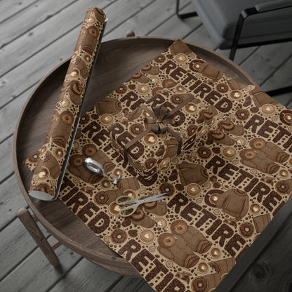 Retire-themed wrapping paper for celebrating milestones