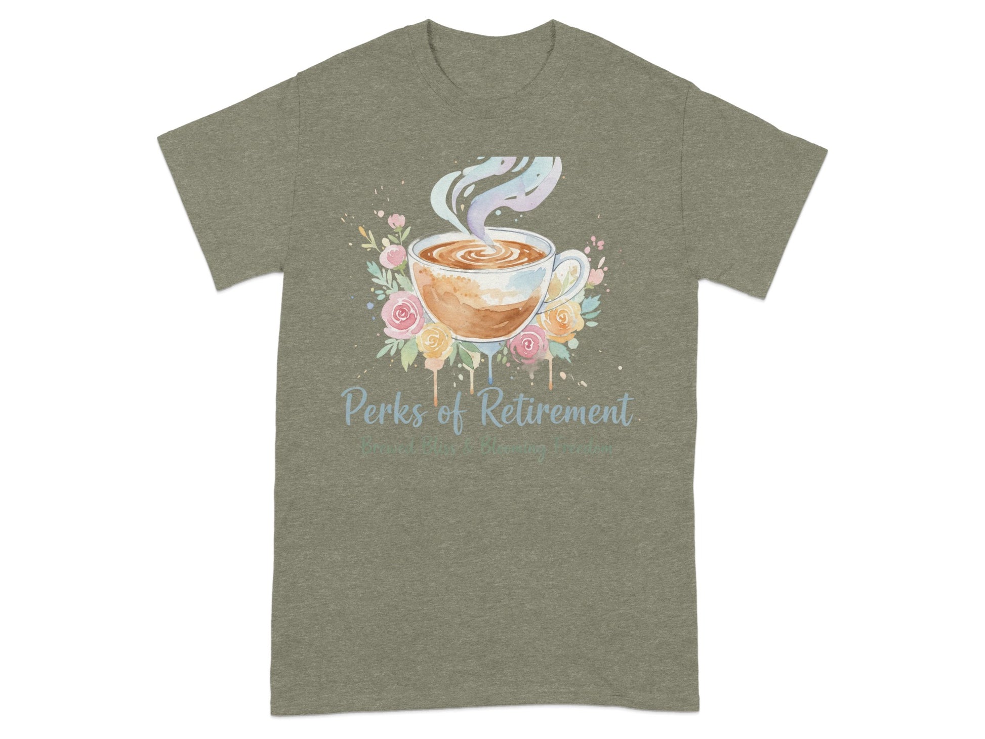 Perks of Retirement Coffee Graphic Tee Shirt