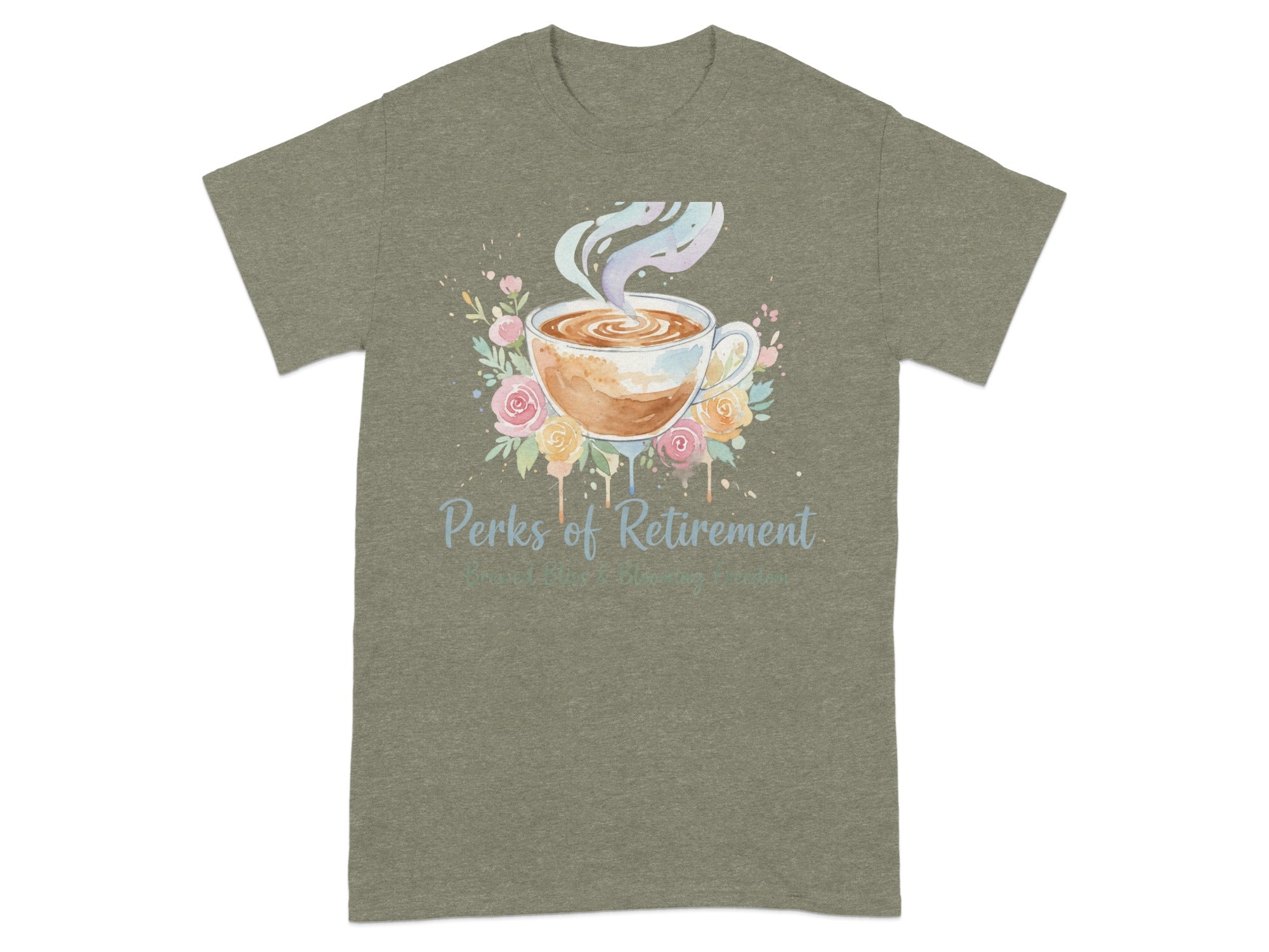 Perks of Retirement Coffee Graphic Tee Shirt