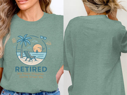 Retired My New Chapter Same Great Me | Retirement Gift | Soft Color Bella T-Shirts - Retiree Gifts Retirement Party