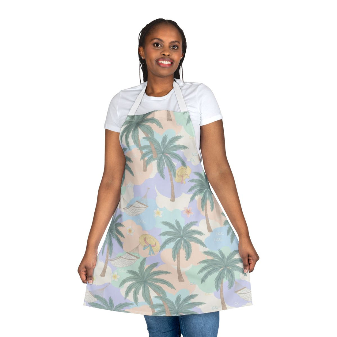Tropical Palm Trees and Beach Pattern Apron