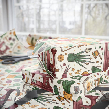 Craft Supply Themed Wrapping Paper Sheets