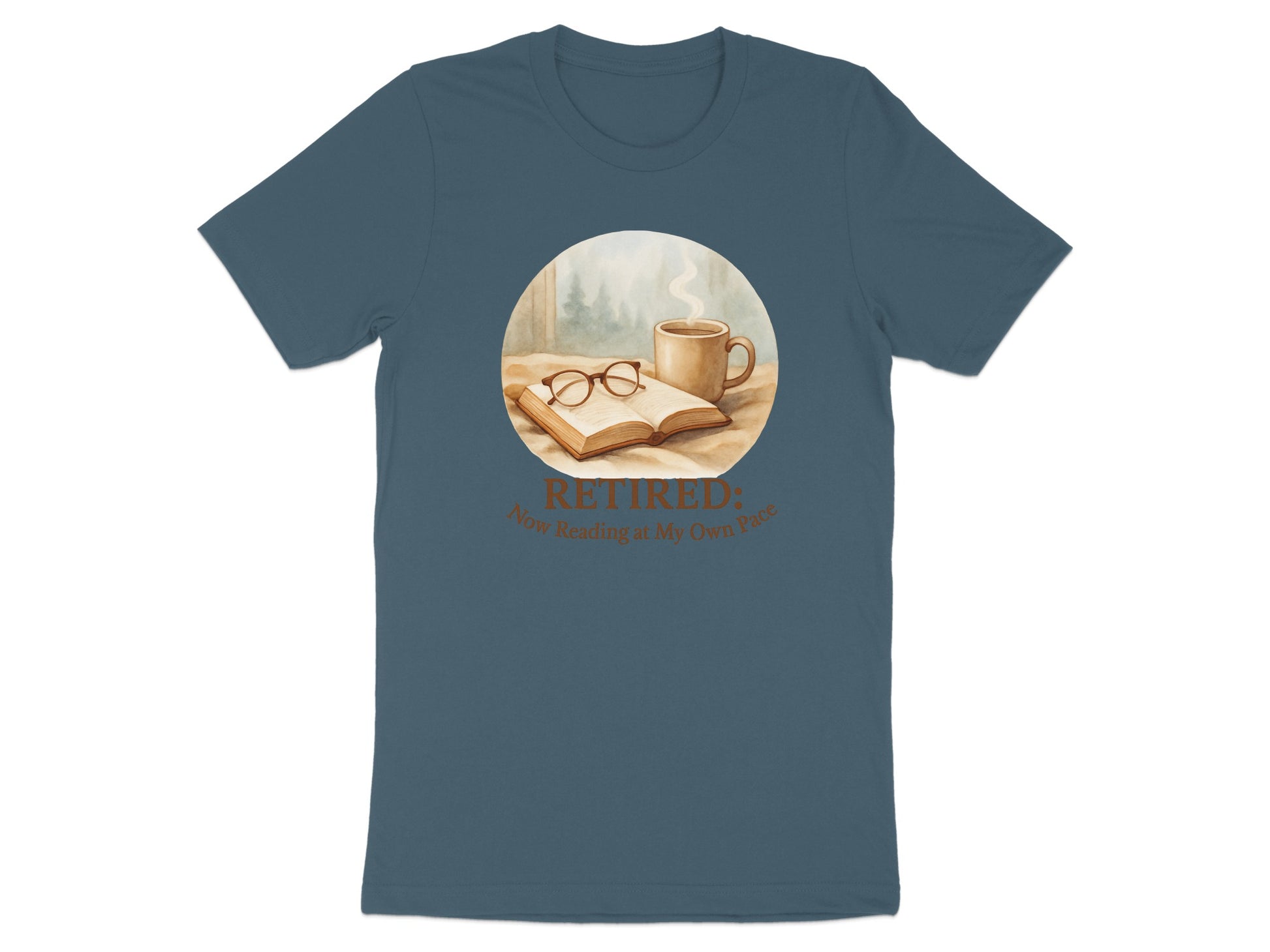 Retired: Now Reading at My Own Pace | Dark Heaterh Color Bella T-Shirts - Retiree Gifts Retirement Party