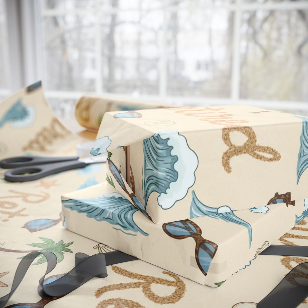 Coastal and Nautical Theme Gift Wrapping Paper